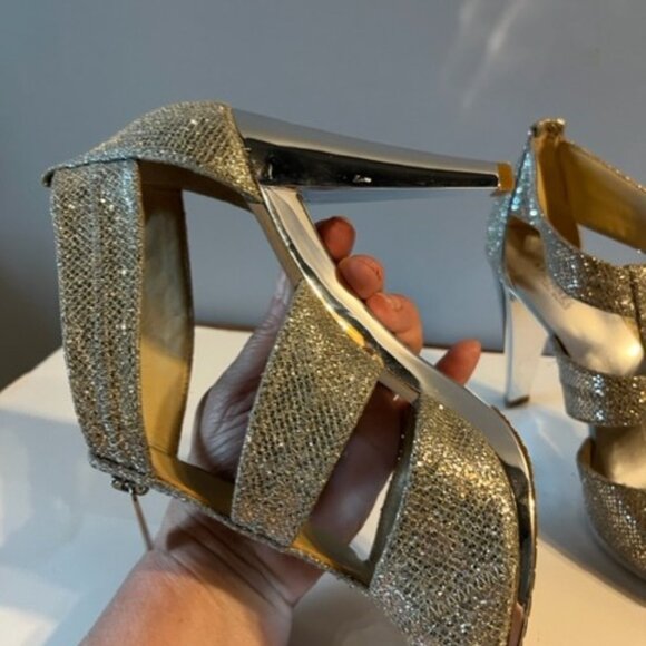Michael Kors silvery flashy bling bling prom wedding fancy high heels*READ - Picture 3 of 11